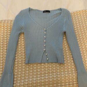 Pearl button up long sleeve top